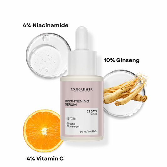 Korean Glow Serum with Ginseng, Vitamin C & Hyaluronic Acid – 30ml