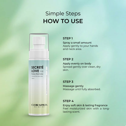 Secrété Love Perfume Body Lotion | Long-Lasting Fragrance | 3% Kombucha & 5% Niacinamide